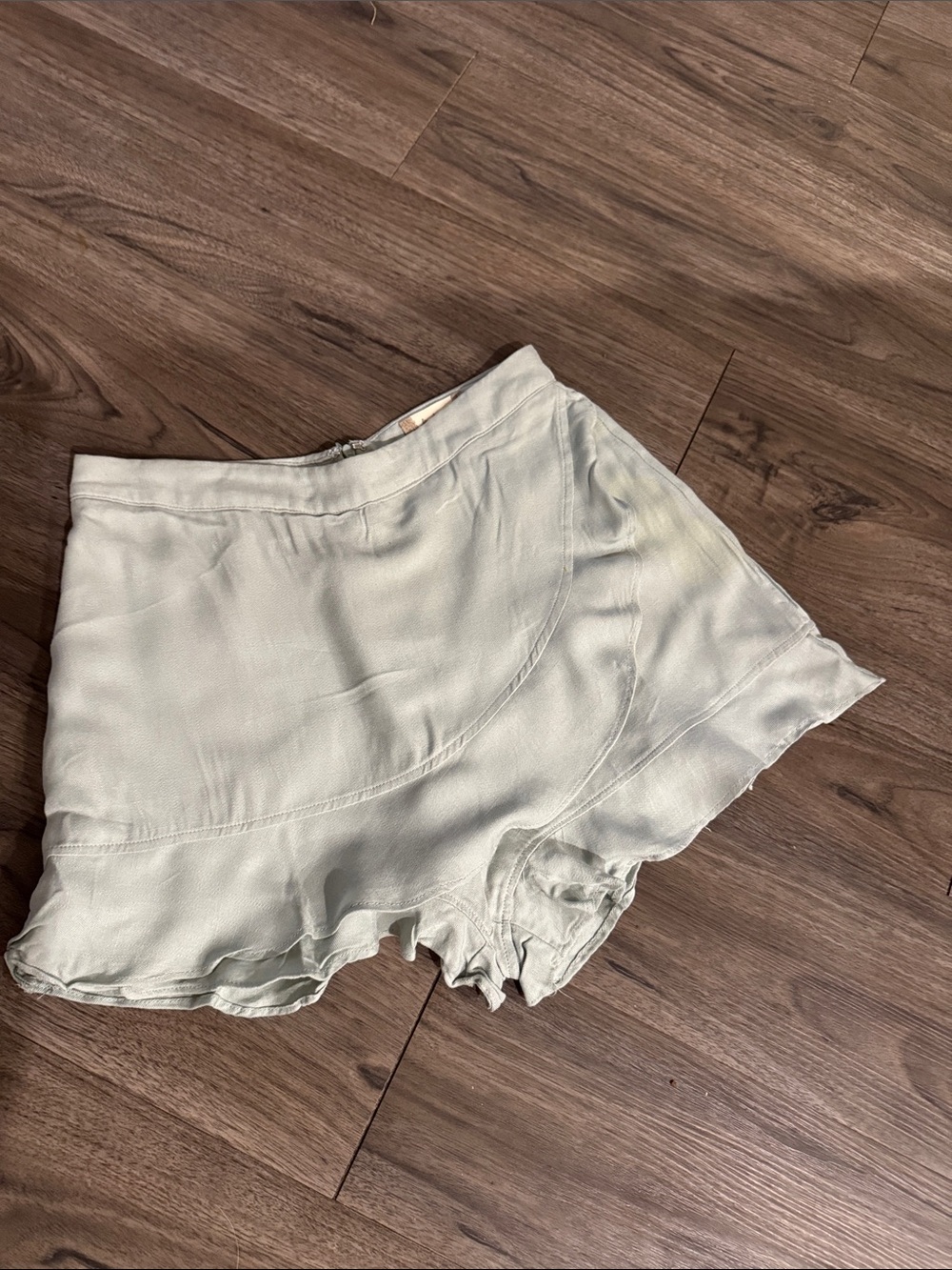 Altar'd State Light Sage Ruffle Wrap Skort